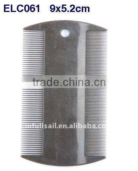 plastic flat hair comb with double tooth