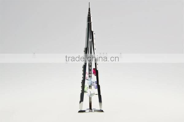 Chromed Plated Dubai Burj Khalifa Stand With crystals from swarovski