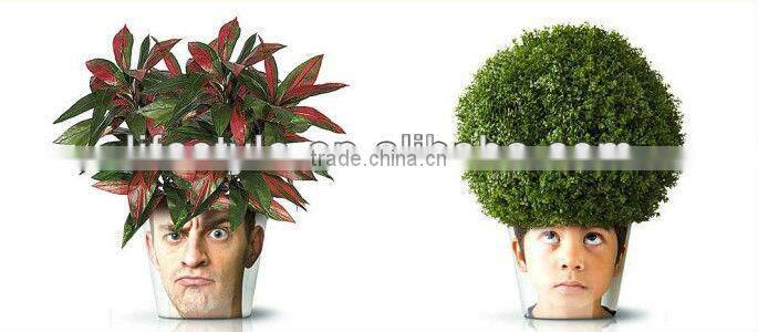 Smiling Family Ceramic Flower Pots with Decal Printing