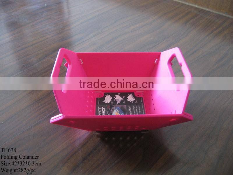 2016 Hot Sales PP Plastic Colorful Foldable Household Colander