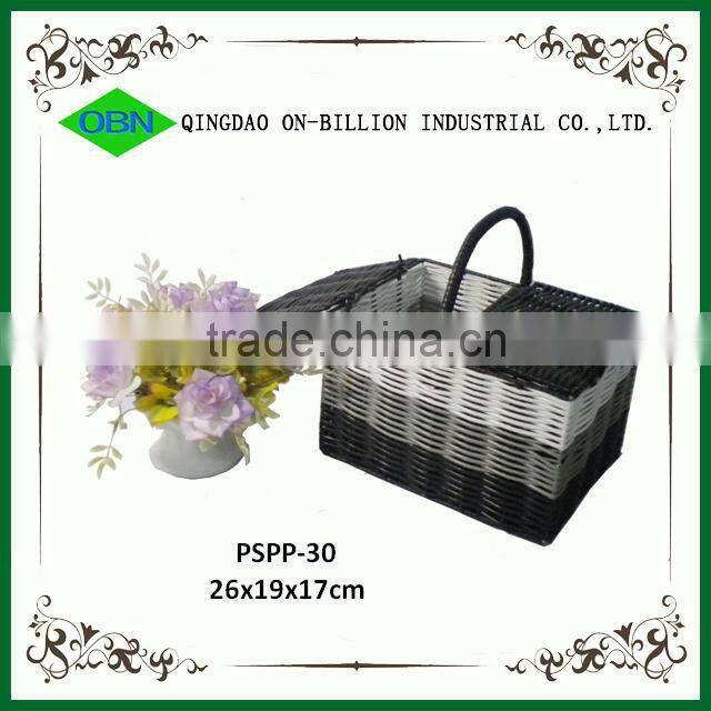 Cheap woven plastic storage box with lid