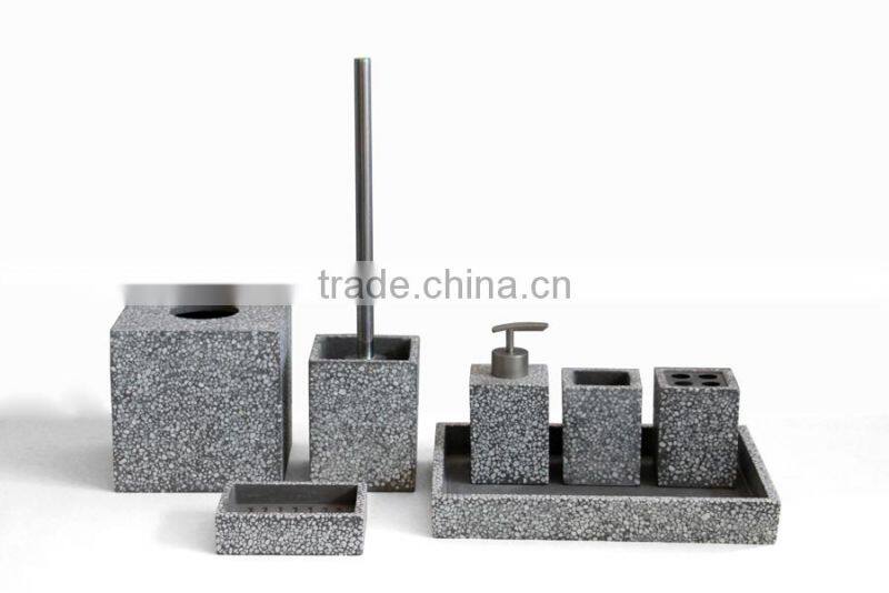 White Metal Bath Concrete Bathroom Accessory Sets