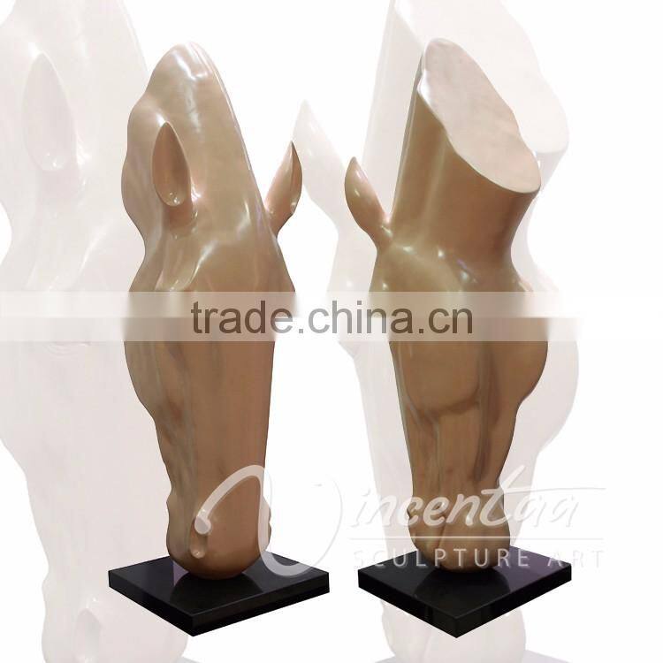 china supplier promotion fiberglass polyresin head horse statue