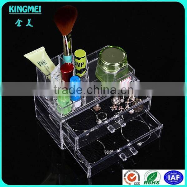 Acrylic Clear Makeup Organiser Cosmetic Storage 4 Drawers Jewellery Box