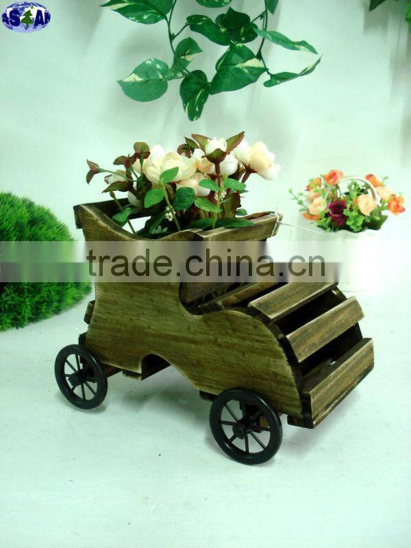 Mini wooden cart for flowers and plants