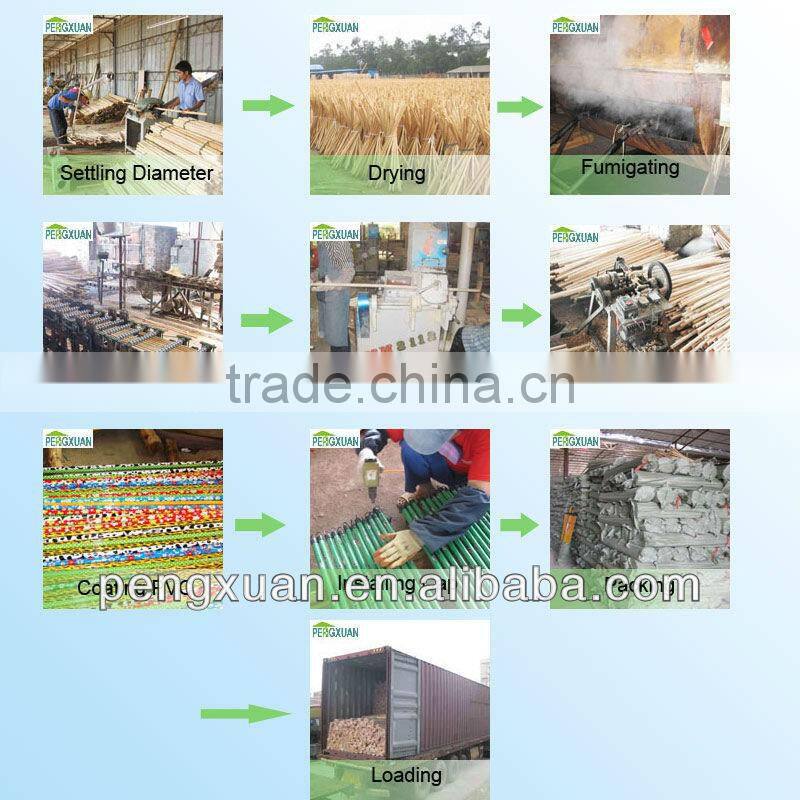 guangxi factory direct hardwood round posts wiht tapered-ends