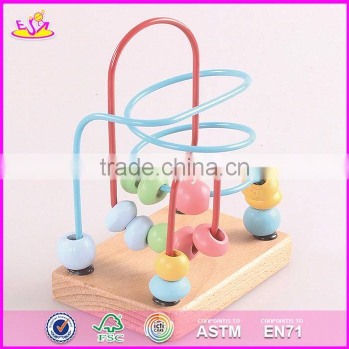 2017 new design educational kids play wooden toy bead maze W11B135