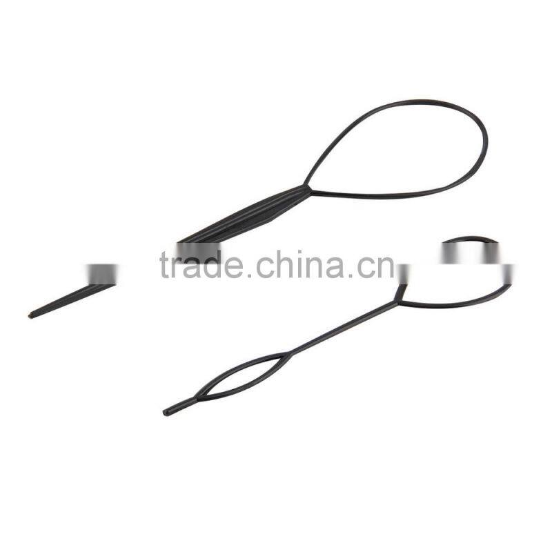 Ponytail Creator Plastic Loop Styling Tools Black Topsy Pony Tail Crochet Braid Hair