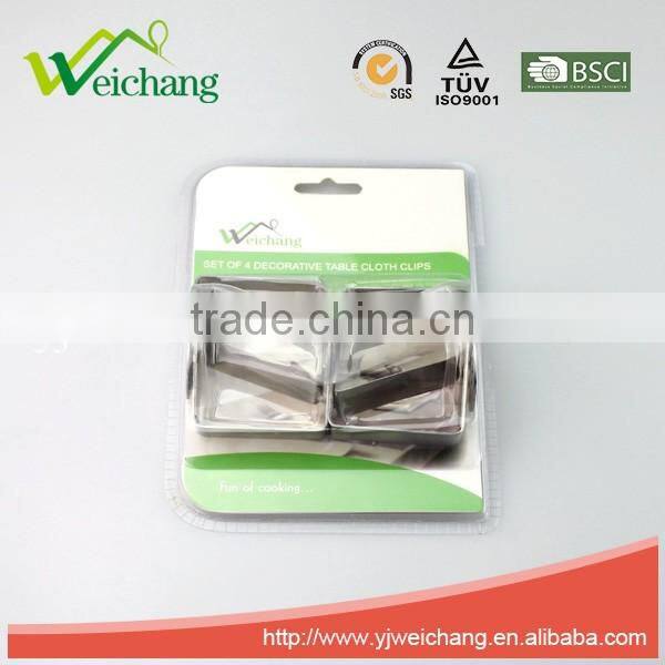 WCTS714-1 4 pcs stainless steel table cloth clip set promotional free sample table clip