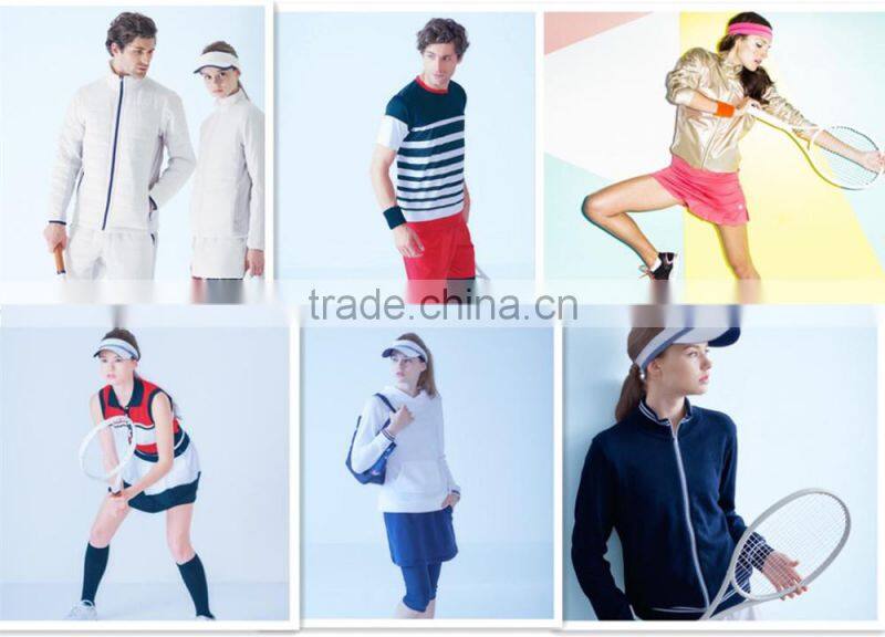 Latest high quality sexy tennis wear slim fit custom made /colorful stripe dress tennis set