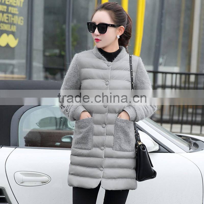 Top quality 2016 ultralight casual long duck down winter jacket women