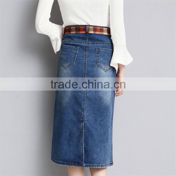 2017 latest autumn denim long maxi skirts womens skirts