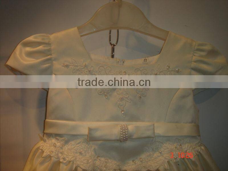 young girls short sleeve dress girl cream long lace dress