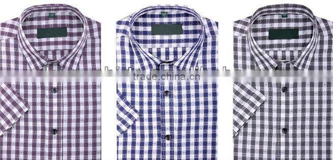 Short sleeve checked/plaid shirts for man