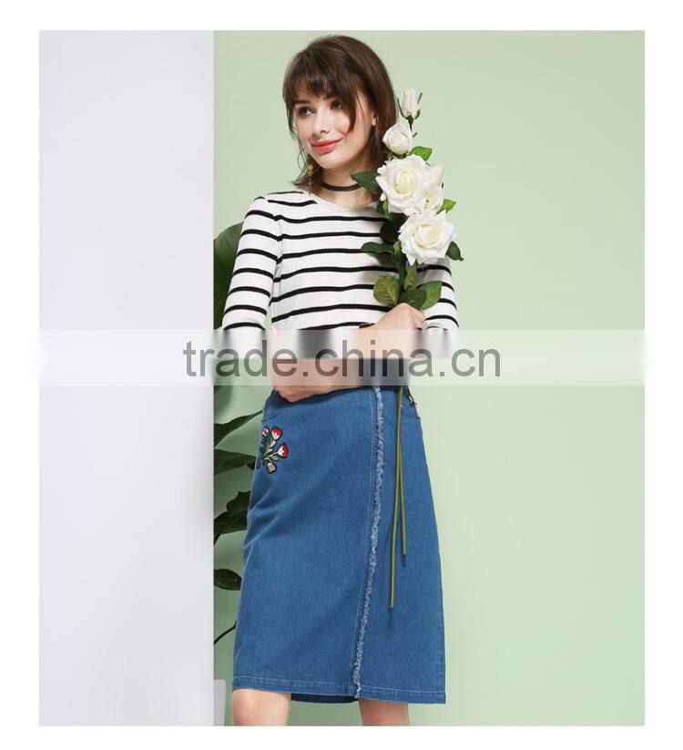 Summer High waist half skirt female cowboy Printed Fashion Casual Women skirt