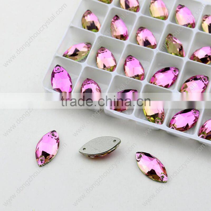 Newest leaf shape sew on k5 crystal rhinestones,sewing crystals on dress/shoes/bag/jewelry