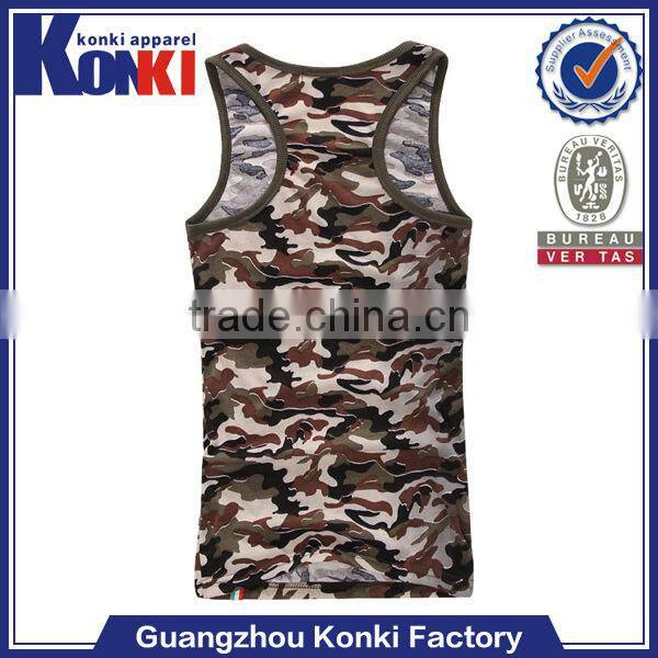 organic 100 cotton camouflage dri fit custom tank top wholesale
