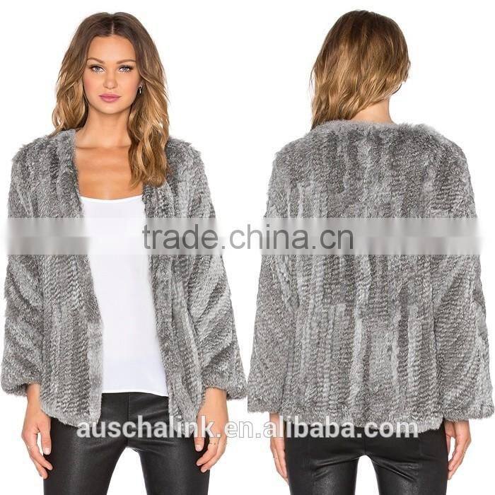 winter high quality custom rabbit fur coats girls OEM service