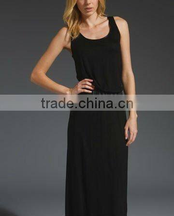 oem!long dress!sleeveless!12DR048 2012 Summer Great Selling Black Maxi Ladies Dress