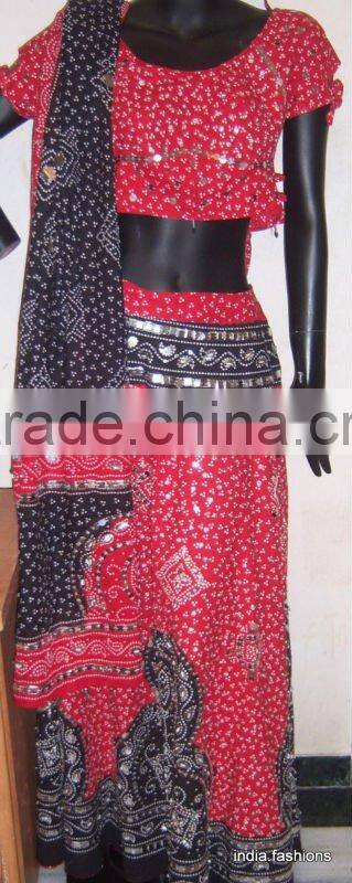 red Black cotton designer Ladies wedding wear,chaniya choli
