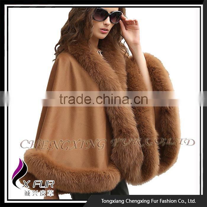 CX-B-P-54B Women High Quality Newest Wholesale Pashmina Shawl With Fur
