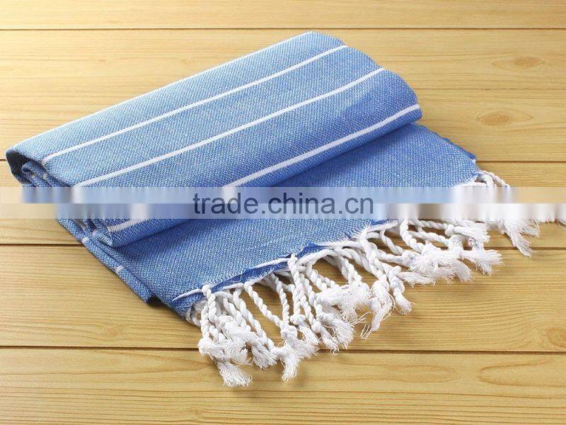 new design custom cooling navy blue beach towel with tassel