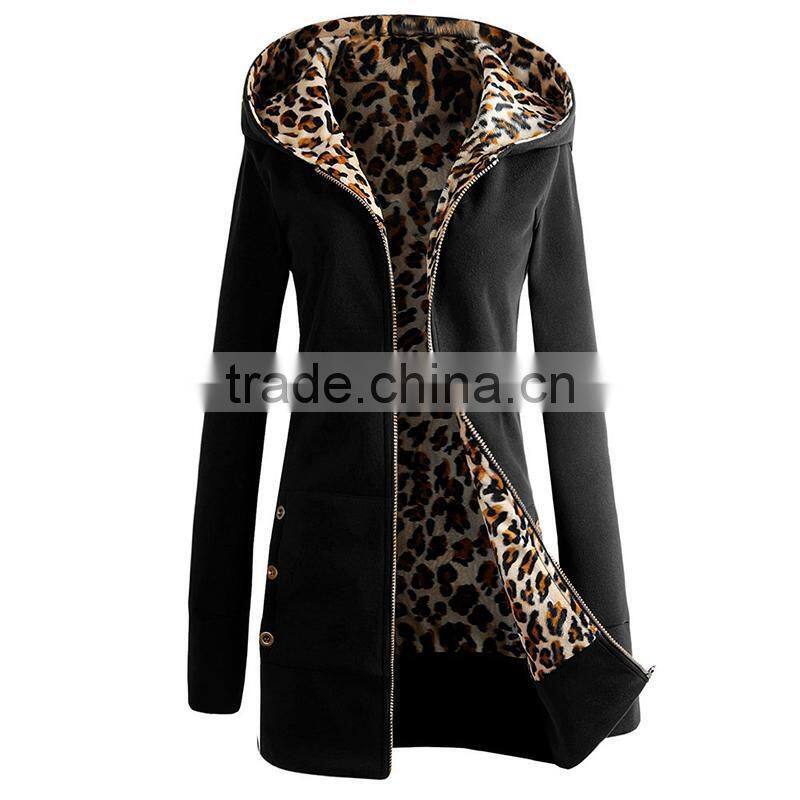hot sale custom made latest womens brushed long warm thick winter fleece hoodies