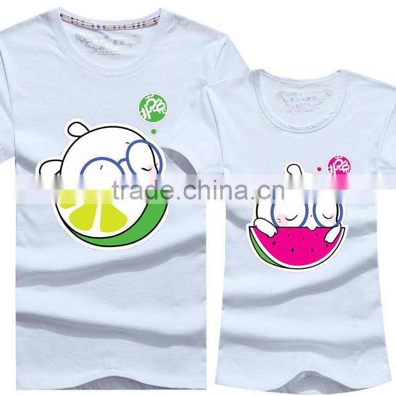 100% Pure Cotton Round Neck Fashion Design Couple T Shirts
