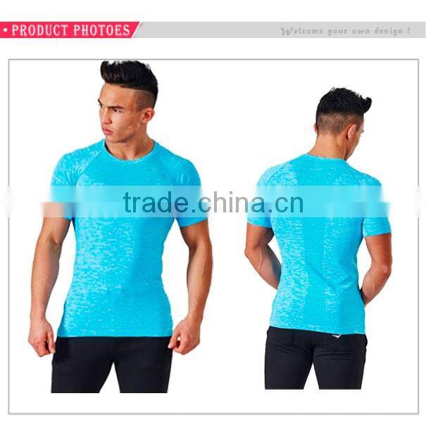 Promotion Cheap Sports T-Shirt Fashion Custom Blank Fitted T-Shirts Men Gym T-shirt