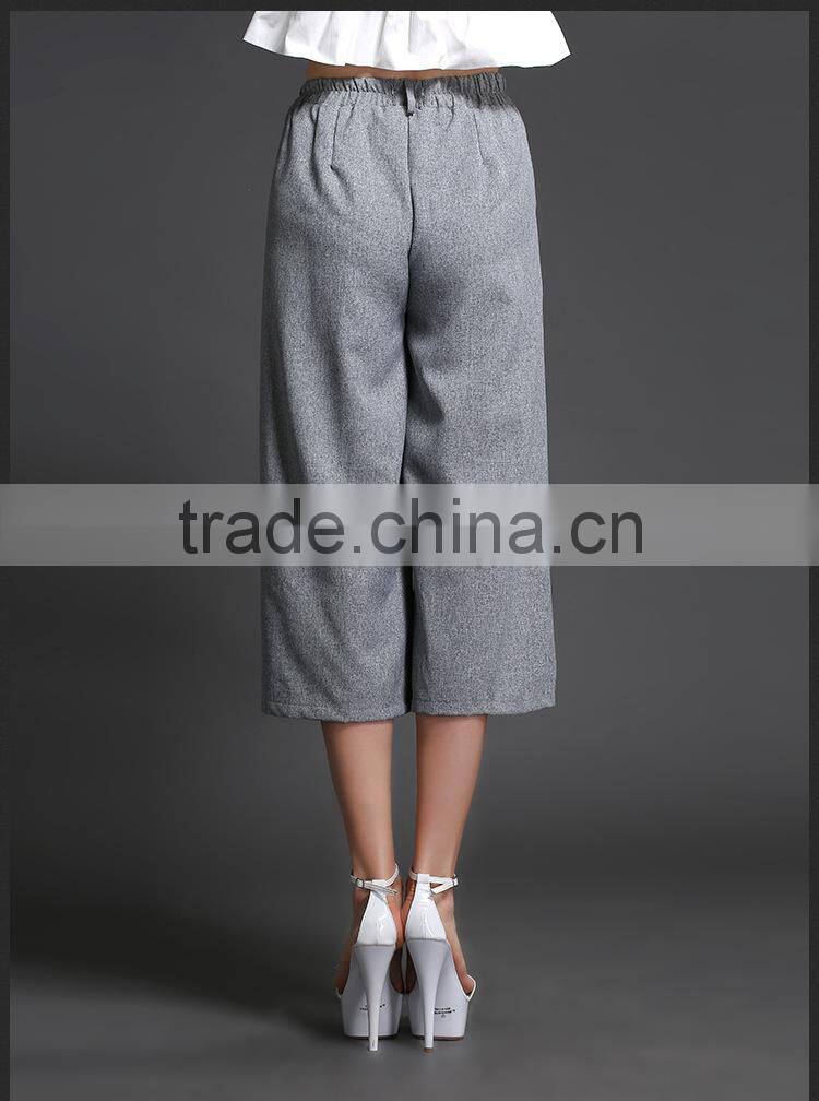 Casual fashion linen straight loose pants for woman