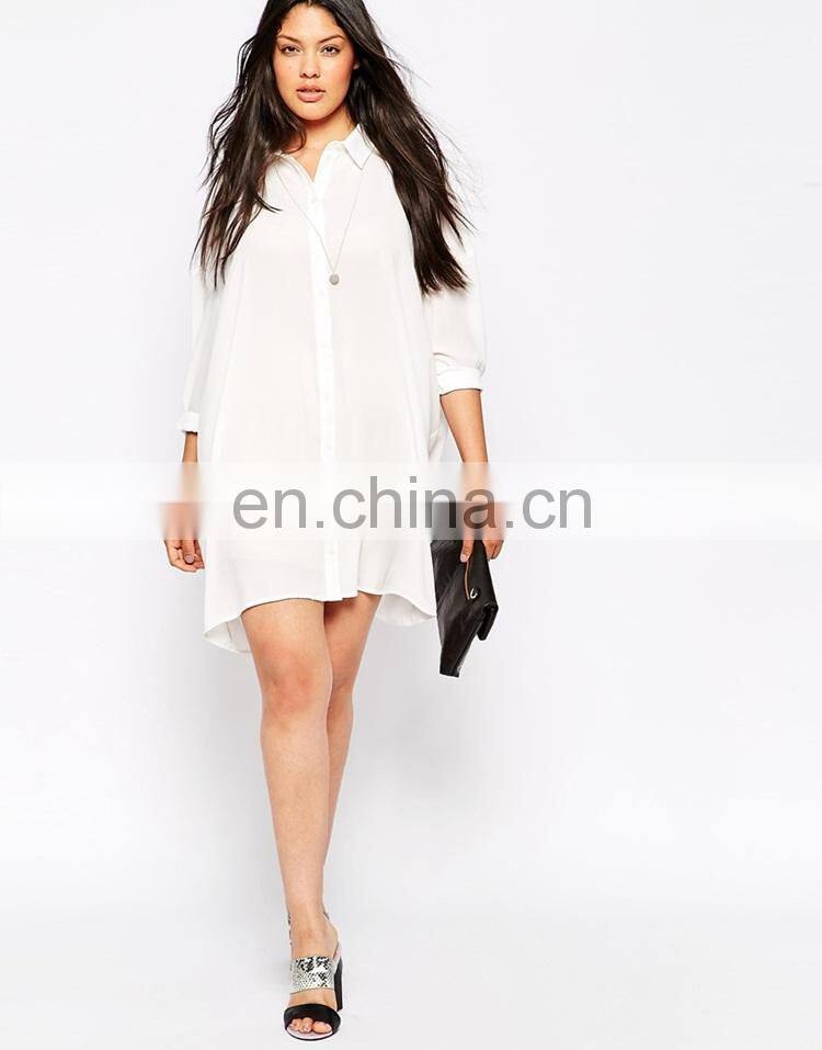 The latest white Oversized Longline chiffon Blouse for women