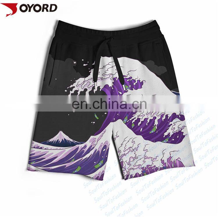 Wholesale custom printed swimwear 4 way stretch blank fishing shorts