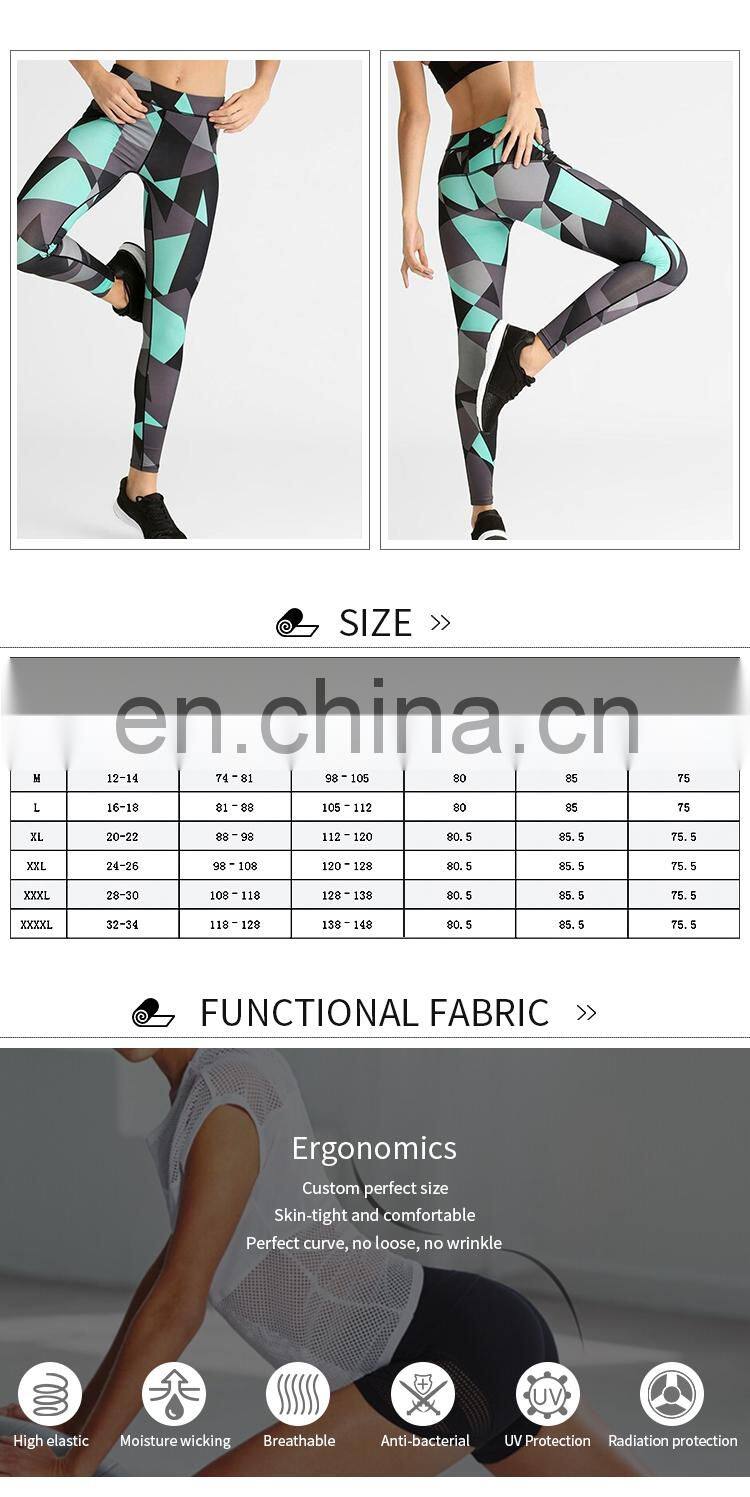 OEM Female Cheap Slim Tights Pants High Waist Gym Clothing Fitness Yoga Sports Compression Leggings Fitness Custom Print Design