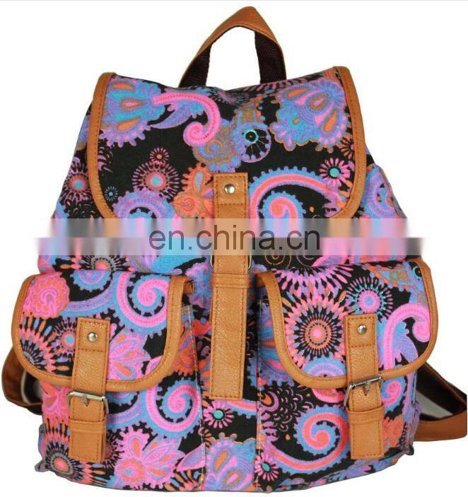 Wholesale unisex canvas sports travelling backpack bag