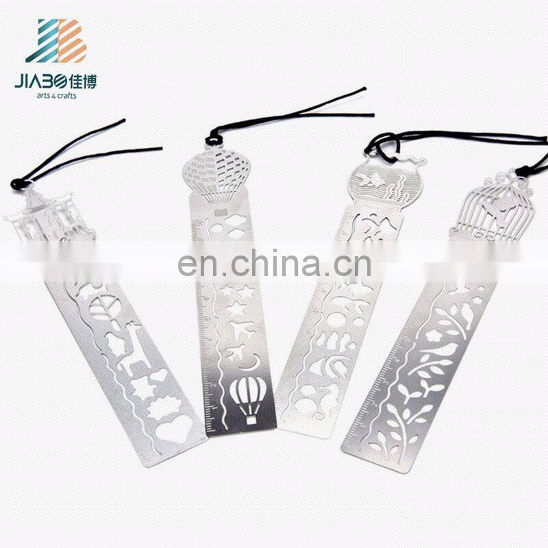 Jiabo custom design exquisite metal souvenir ruler bookmark for kids