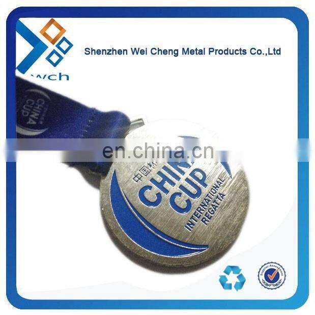 Custom cheap promotional metal souvenir ribbon medal