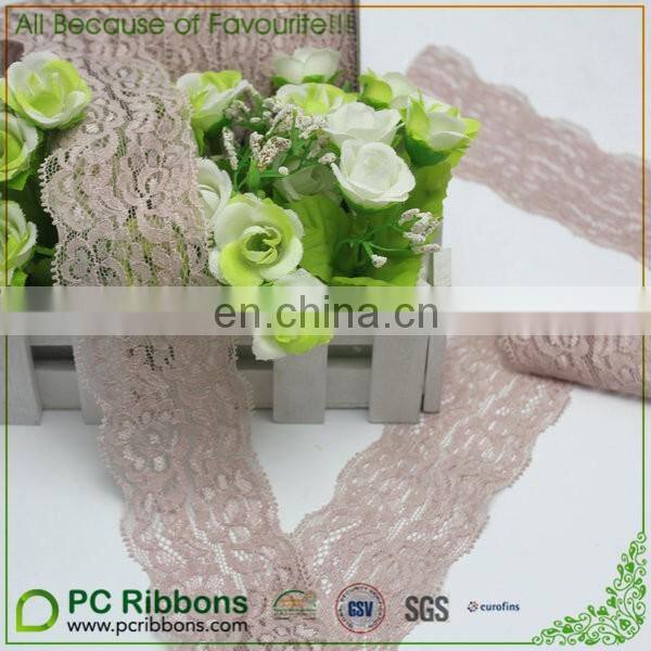 Stock 2" Trendy Elastic Embroidered Lace Trimming For underwear