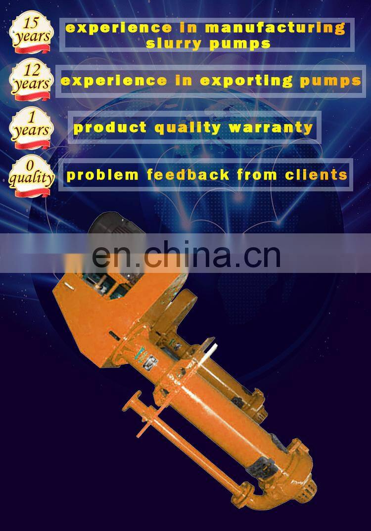 abrasive sludge suction long shaft slurry sump pump vertical sand pump