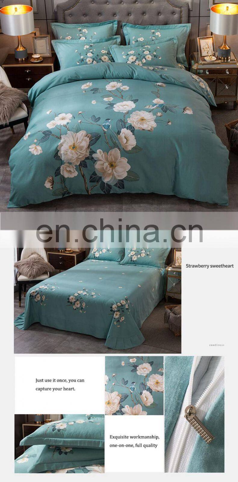 i@home Flower print comforter duvet bedsheets bedding set 100% cotton
