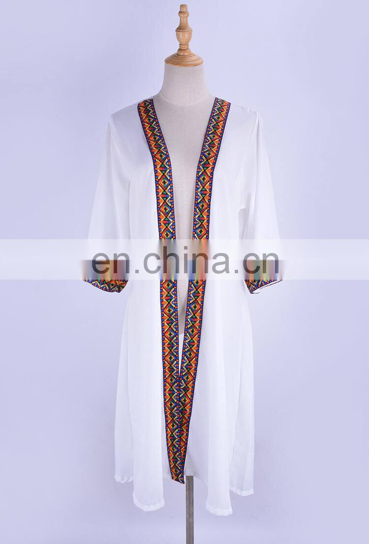 white Embroidery Beach Cover up 2019 Saida de Praia Beach kaftan Bathing suit Cover ups Vestidos de Playa Beachwear Tunic