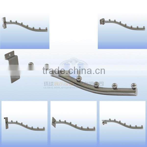 Metal chrome display hook for slotted channel store & supermarket supplies