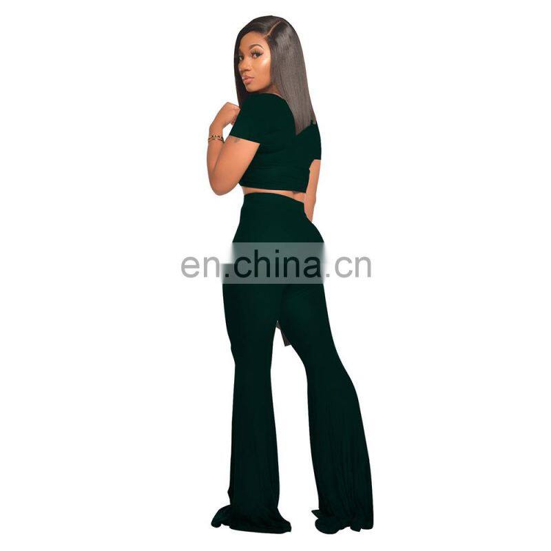 2021 Two Piece Set Women Clothing,2 Piece Set Women,Sexy Costumes Crop Top Matching Sets Outfit Two Piece Pants Set
