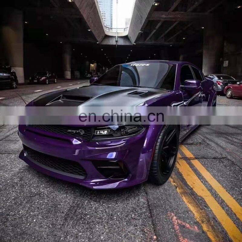 Runde New Arrival For 15-19 Dodge Charger Upgrade SRT Wide Body Kit Front Bumper Wheel Eyebrow Spoiler Wide Fender