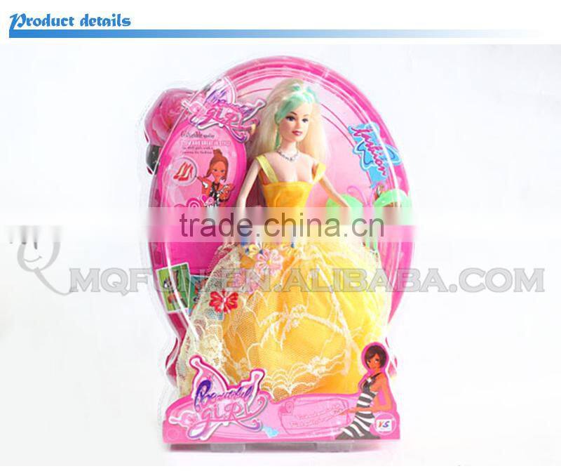 Mini Qute 36 cm kawaii beautiful American Latex kid fashion Plastic doll model educational toy with accessories NO.YS2012-1C