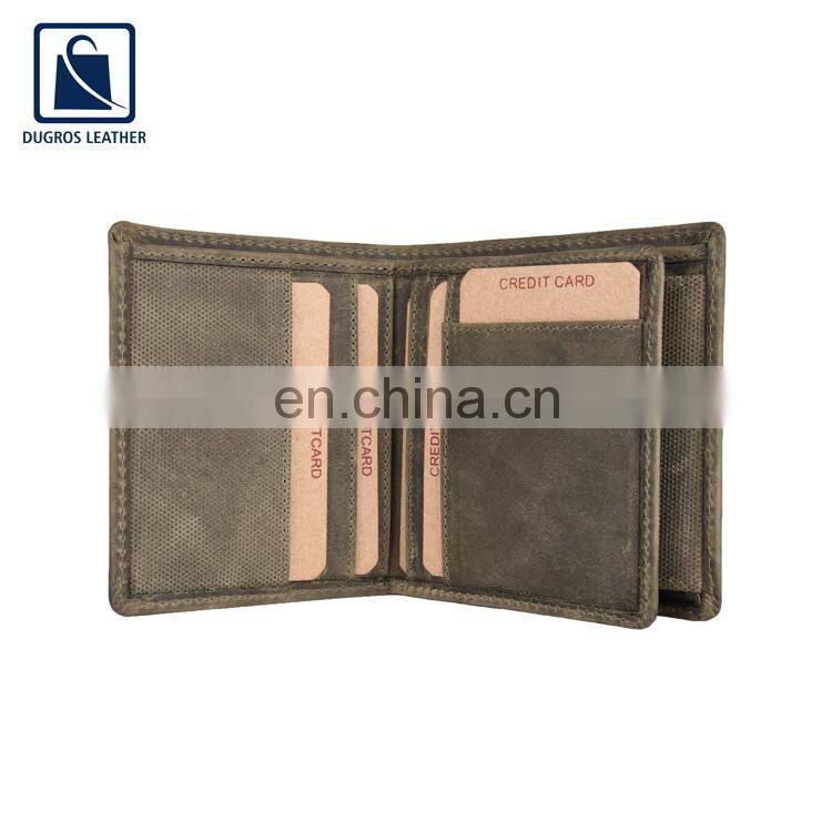 Huge Demand on Fashion Designer Matching Stitching Professional Men Genuine Leather Wallet with Open Closure Type