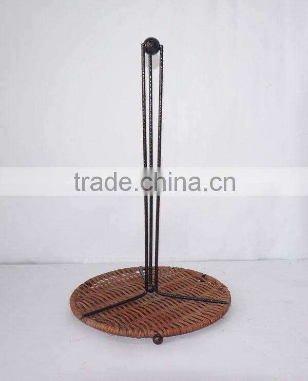 Handmade Wicker & Wire Paper Towel Holder