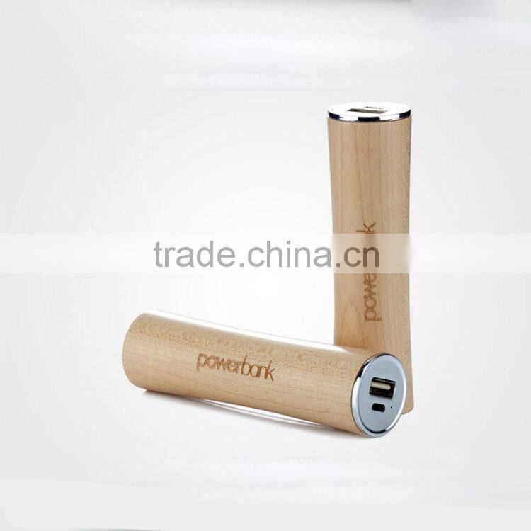 Fashion wood 2600mAh power bank cheap charger for smart mobile