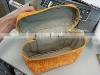 Quality assured oem/odm plaid cosmetic bag