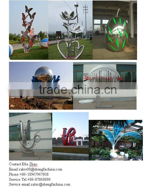 large modern stainless steel metal abatract art outdoor Sculpture