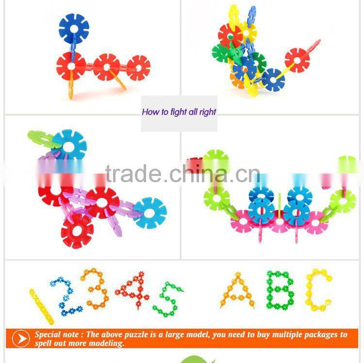 Super quality plastic toys building blocks snowflake building blocks diy building blocks
